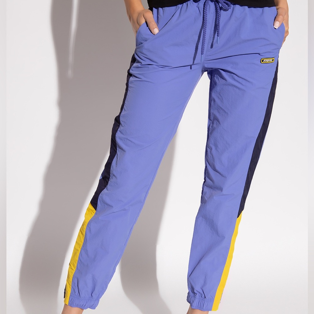 Diesel Purple and Yellow Joggers with Elastic Cuffs